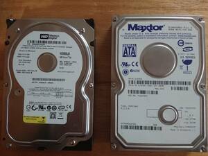 9609時間 Western Digital WD800JD 80GB 『正常判定』、Maxtor Diamondmax plus 9 80GB 3.5インチHDD 中古 即決あり