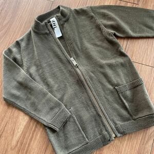 即決！美品■マーガレットハウエル　キッズ　MHL 長袖　カーディガン　130 カーキ■子供　ニット