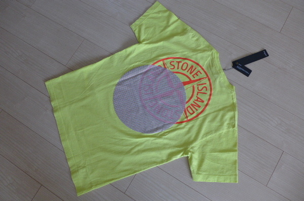 新品 送料無料 即決 正規品 ストーンアイランド STONE ISLAND バックサークルロゴ Tシャツ クルーネック イエロー サイズM