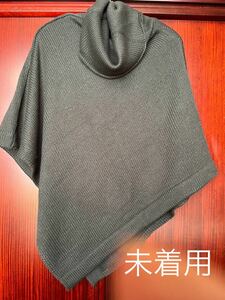  not yet have on knitted poncho outer coat mantle charcoal gray 