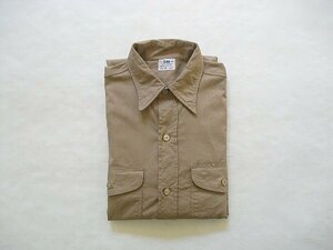 Lee cotton poplin Twill Shirt（1940s） リー　コットン　ツイル　ポプリン　シャツ　＠（15）M　ベージュ　美品　デッド　ヴィンテージ