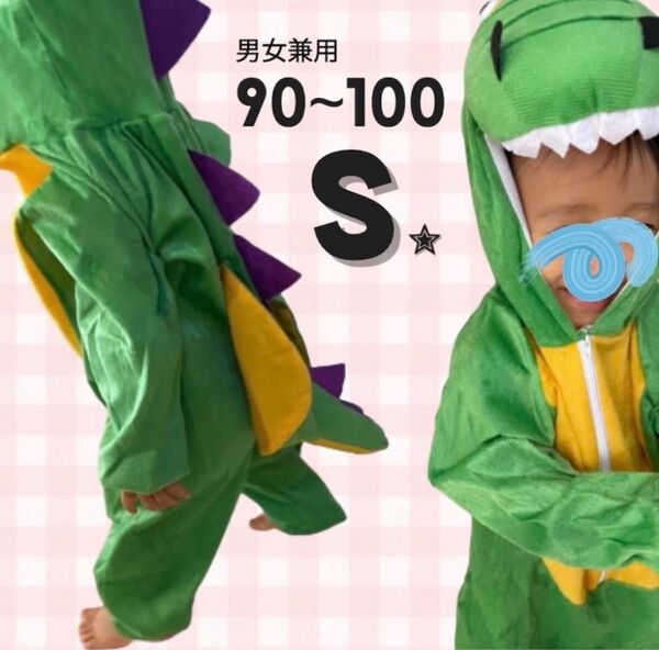 子ども服 アニマル着ぐるみ S 90 100恐竜 コスチューム 男女兼用