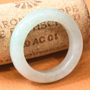 J1044 ヒスイ 翡翠 リング 指輪 19.5号 ミャンマー ジェイド ジェダイト 送料無料