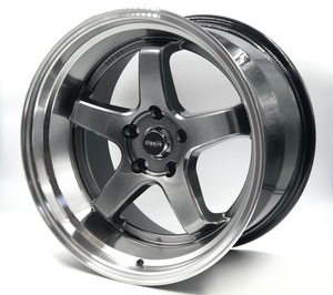 CLEAVE RACING FL53 18x10.5J +15 5H-114.3 ガンメタ/マシンド 4本セット