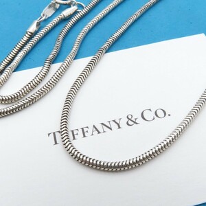 【送料無料】 極希少 美品 Tiffany&Co. ティファニー ミディアム スネーク チェーン シルバー ネックレス 46cm SV925 XZ2