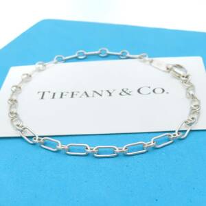 【送料無料】 極希少 美品 Tiffany&Co. ティファニー エリプス リンク シルバー ブレスレット SV925 OS45