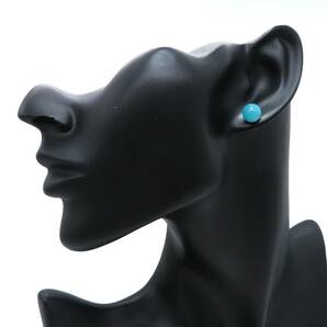 【送料無料】 未使用 Tiffany&Co. ティファニー 大粒 ターコイズ ボール シルバー ピアス AG925 SV 天然石 XZ8の画像3