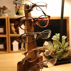 メガネ ラック スタンド 置き ホルダー 木製 アンティーク風 ビンテージ 眼鏡 サングラス 収納 ケース 47teak