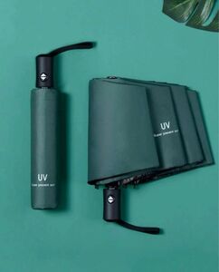 UV傘 UPF50＋ グリーン ワンタッチで自動開閉 折りたたみ傘 晴雨兼用