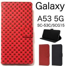 Galaxy A53 5G SC-53C (docomo)/Galaxy A53 5G SCG15 (au)/Galaxy A53 5G SCG15 (UQ mobile) ●チェック 手帳型ケース/スマホケース_画像1