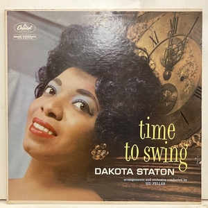 ●即決VOCAL LP Dakota Staton / Time to Swing t1241 jv5398 米盤、ミゾナシ艶黒虹左ロゴMono