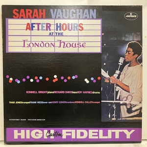 ●即決VOCAL LP Sarah Vaughan / After Hours At The London House Mg20383 jv5406 米盤70年代の再発盤、Masterdisk刻印、赤Mono 