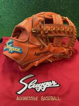 【屋外未使用】KUBOTA Slugger 久保田スラッガー Special Order スペシャルオーダー 一般軟式用 内野手用 グラブ KSN-L7S 指当て オレンジ_画像1