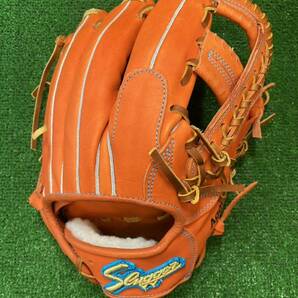 【屋外未使用】KUBOTA Slugger 久保田スラッガー Special Order スペシャルオーダー 一般軟式用 内野手用 グラブ KSN-L7S 指当て オレンジの画像2