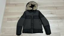 Moncler モンクレール DEDION GIUBBOTTO DEDION JACKET コヨーテ ファー ダウンジャケット ブラック グレー 国内正規品 サイズ1 美品_画像1