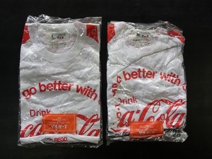 ヴィンテージ 当時物★未使用★VAN JAC. Coca-Cola ヴァンヂャケット コカコーラ ノベルティ Tシャツ★M・Lサイズ★2枚まとめて★袋入