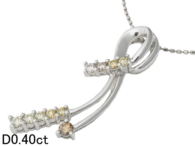 KWG ホワイトゴールド ネックレス ダイヤモンド0.ct スリーライン