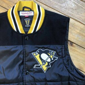 USA古着 mitchell&ness ミッシェルアンドネス ベスト メンズM 中綿 VINTAGE HOCKEY スポーツ アメリカ仕入 アメカジ 防寒 J2794