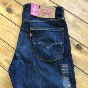 新品 デッドストック Levi's リーバイス 514 ジーンズ メンズ W32 L34 デニムパンツ タグ付き未使用品 濃紺 アメカジ ライトオンス P1124