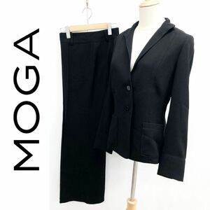 MOGA モガ パンツスーツ セットアップ 裏地無し ビギ ストレッチ ビジネス 黒 ブラック サイズジャケット3 パンツ13 サイズ違い