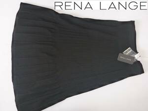 4.3万 新品 レナランゲ(RENA LANGE)★黒　ブラック　ニット　プリーツスカート　46　XL相当