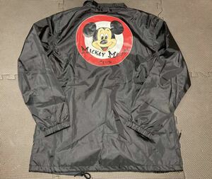 【Mサイズ】新品 ディズニー Disney ミッキー Mickey Mouse Club コーチジャケット ブラック ナイロンレトロ 80s 黒 アメコミ アメカジ b