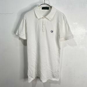 送料無料☆FRED PERRY☆フレッドペリー☆英国製☆M3☆ポロシャツ☆半袖☆ワンポイントロゴ☆ホワイト☆サイズ38☆M相当☆J23