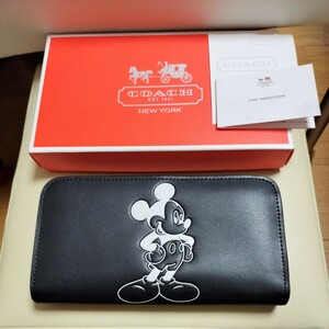 COACH コーチ ディズニー ミッキー 長財布 Disney ブラック