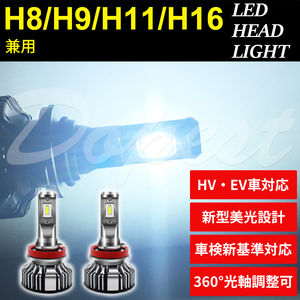Dopest LEDヘッドライト H11 プリウスα ZVW40系 H23.5～R3.3 ロービーム ホワイト 8000lm 6500k