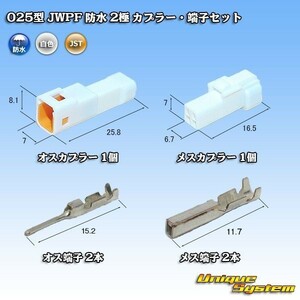 日本圧着端子製造 025型 JWPF 防水 2極 カプラー コネクター・端子セット