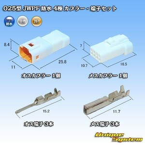 日本圧着端子製造 025型 JWPF 防水 4極 カプラー コネクター・端子セット