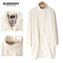 イタリア製BURBERRY バーバリー ソフトシェルロングコート 立襟 ライトアウター　ホワイト50_画像1