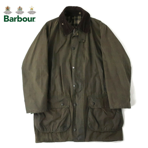 90s 旧3ワラント イングランド製 Barbour バブアー BORDER オイルドジャケット コート　オリーブ44