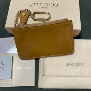 JIMMY CHOO コインケース カードケース ジミーチュウ キーケース 小銭入れ パテント　エナメル　キャメル　ベージュ