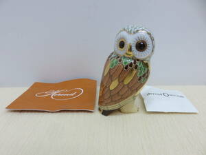 Herend Owl Club ヘレンド 世界のふくろう ウッドランドのふくろう 2014年 限定3000個 フィギュリン フクロウ 梟 メダル付き 新品 未使用品