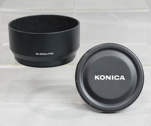 0703108 【良品 コニカ】 Konica Zoom-HEXANON AR 80-200mm F3.5用 スクリュー式メタルレンズフード&内径70mm メタルキャップ