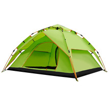 キャンプテント 2～3人用 2WAY テント 二重層 設営簡単 UVカット ドーム型テント 防風 防災 耐水圧3000mm 花見 登山 キャンプ用品 緑色_画像1