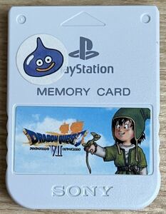 ◇SONY PlayStation メモリーカード 日本製 中古 ソニー プレイステーション 純正 プレステ PS オフホワイト 15ブロック ドラクエ7のシール