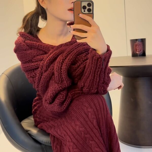 Laubeblanc Hand knit Tops ＋knit Dress
