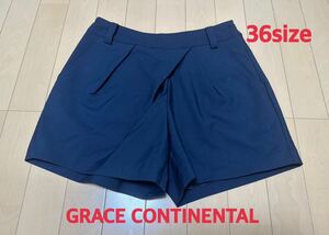 未使用タグ有 ダブルクロスショートパンツ グレースコンチネンタル 36size GRACE CONTINENTAL ネイビー定価16000円 ダイアグラム