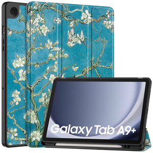 Galaxy Tab A9+ ケース Galaxy Tab A9+カバー タブレット11インチ X210/SM-216/SM-X218ケース 三つ折り 高級PUレザー 耐衝撃 保護ケース-09