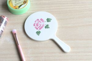ma knee rose small mirror hand-mirror interior lacquer ware made in Japan new goods 
