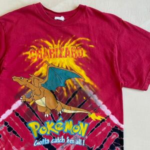 希少! 90s リザードン USA Tシャツ コピーライト 任天堂 ポケモン アニメ POKEMON CHARIZARD NINTENDO タイダイ ビンテージ ムービー