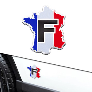 フランス国旗 アルミステッカー トリコロール カスタム アクセサリー Peugeot/プジョー Renault/ルノー Citron/シトロエン ＤＳオート