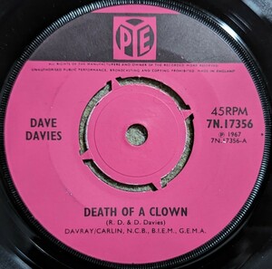Dave Davies-Death Of A Clown★英Orig.7&#34;/マト1/The Kinks