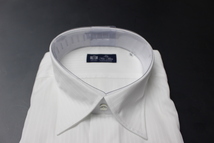 送料185円【新品】HITOYOSHI(人吉) La fete bleu　日本製　綿100%　レギュラーカラードレスシャツ　M(38-80)　白織柄/LF6-R-002(4C185_画像3