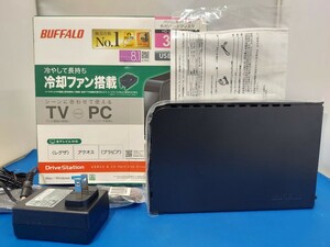 未使用 保管品 BUFFALO パソコン テレビ ハードディスクHDD 3.0TB HD-LBVU3YD録画 USB3.0/2.0 Hard Disk Drive 冷却ファン搭載 付属セット