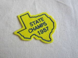 State Champs 1957 ステイトチャンプス フェルト ワッペン/パッチ アメカジ ワークシャツ USA 古着 野球 スポーツ ② 120