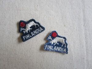 【２枚セット】FINLANDIA フィンランディア ムース ヘラジカ フィンランド ワッペン/パッチ 企業 USA 古着 アメカジ ワークシャツ ② 94