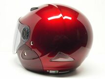 シールド付き ジェットヘルメット レッド 赤 人気のセミジェット 原付 125cc以下のバイクにオススメ_画像5